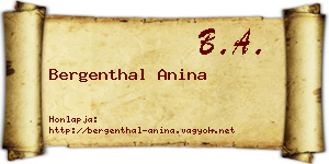 Bergenthal Anina névjegykártya